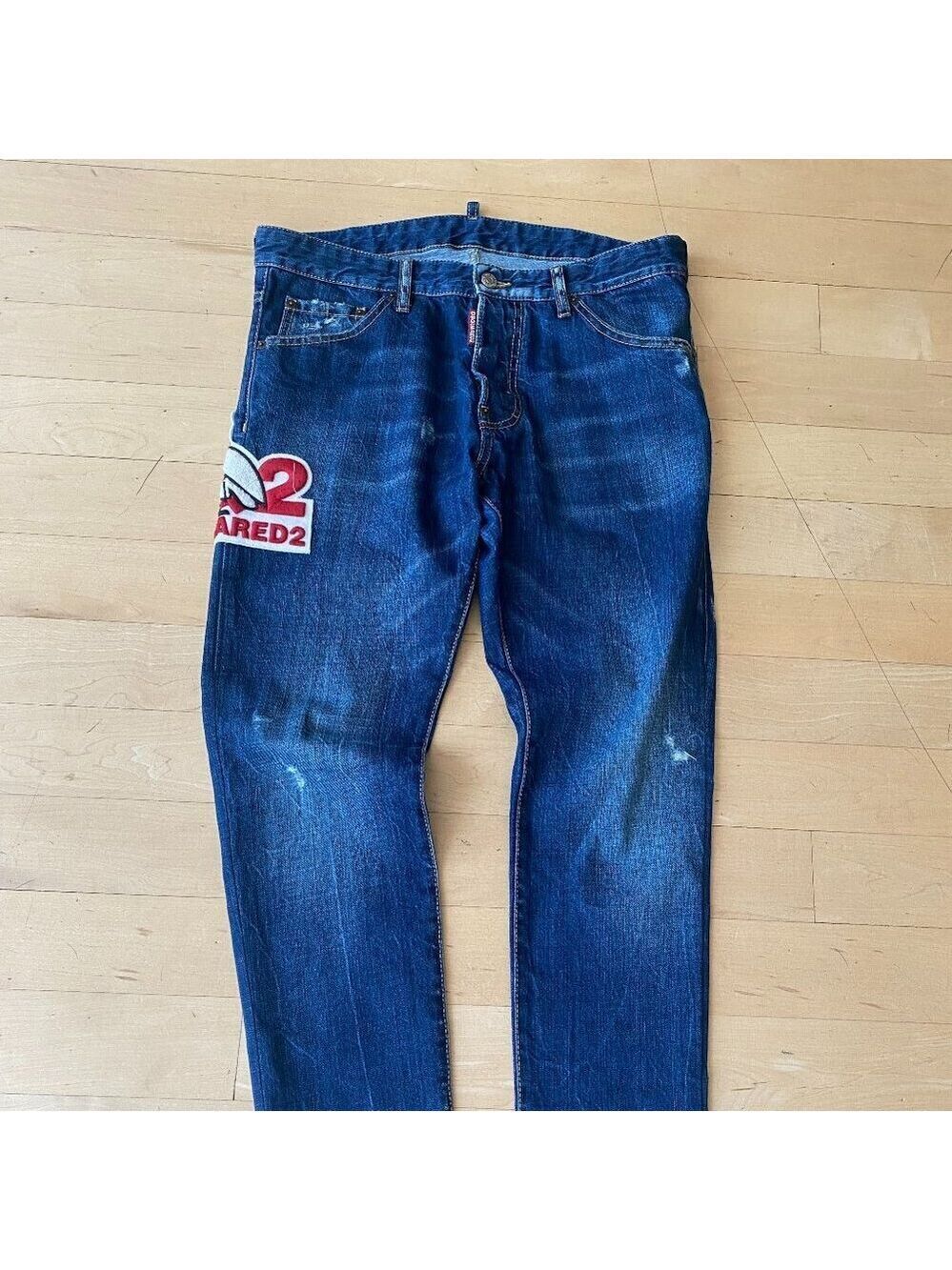 DSquared2 X Octobers Very Own OVO mens blue distressed jeans sz 50 IT waist 36